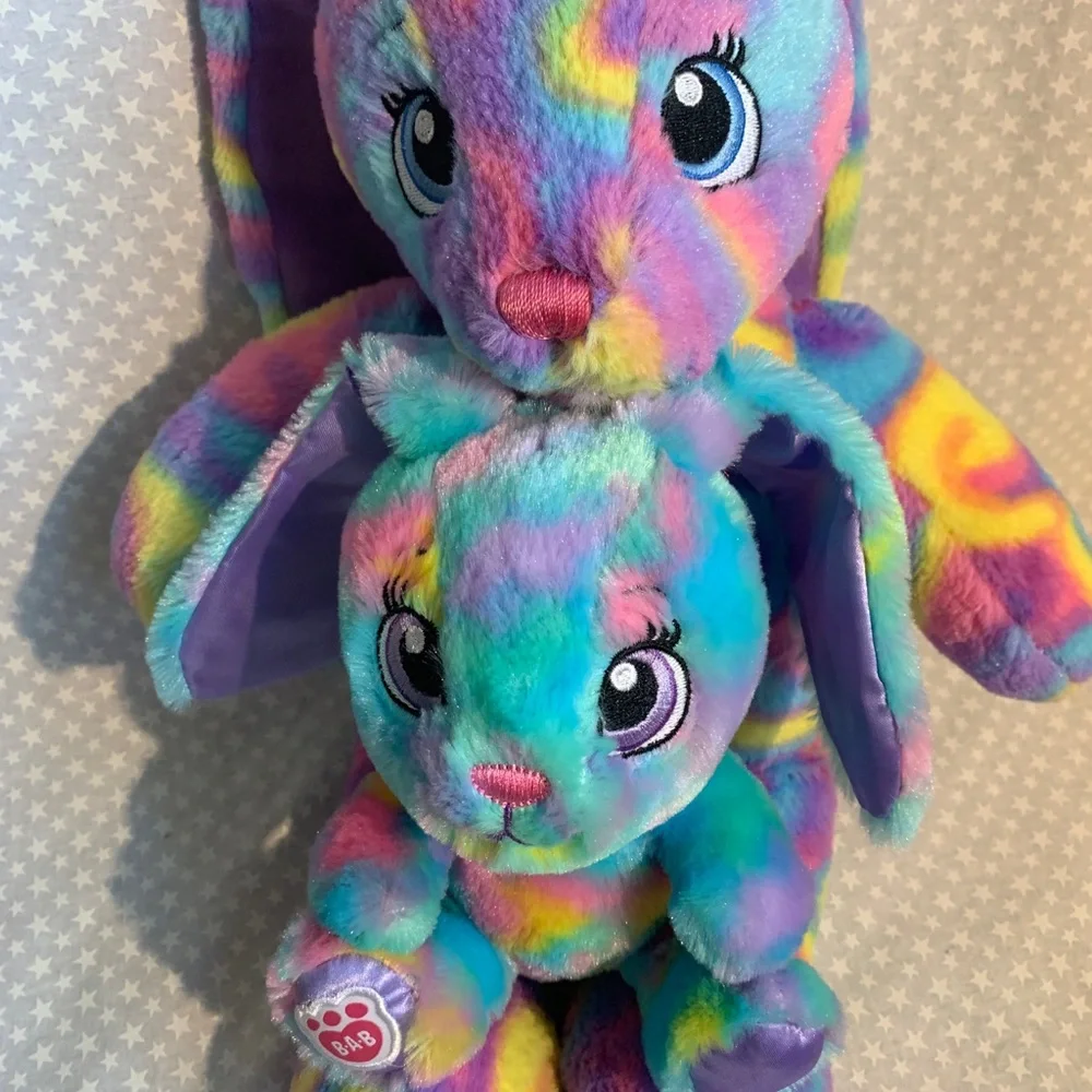 Build-A-Bear Workshop 2 Bunny Rabbit Plush Stuffed Animal - Picture 1 of 5